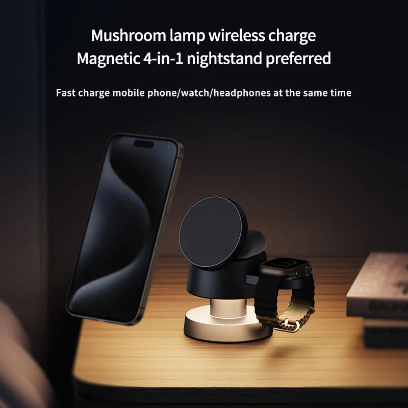 GlowCharge 4-in-1 Magnetic Mushroom Wireless Charger